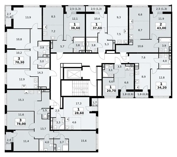 Количество комнат: 1,  34.2 кв.м.