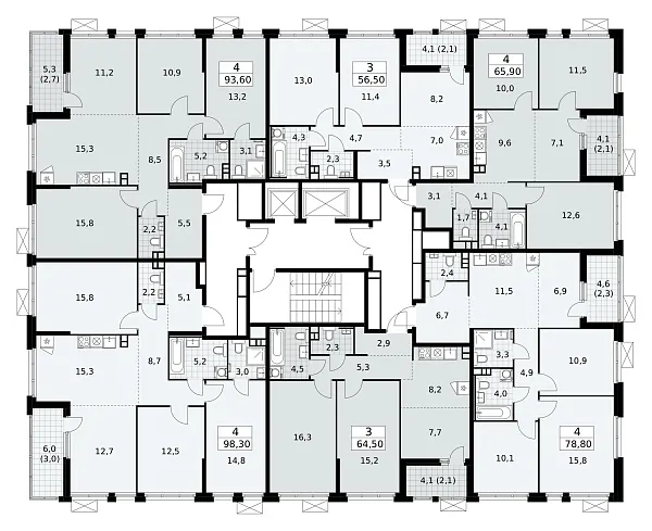 Количество комнат: 4,  98.3 кв.м.