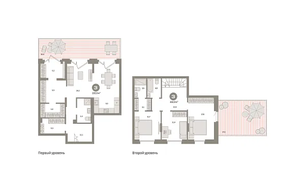 Новая 3-к квартира
 193.9 м² на 1/9 этаже в ЖК «Квартал «Метроном»» в городе Тюмень 