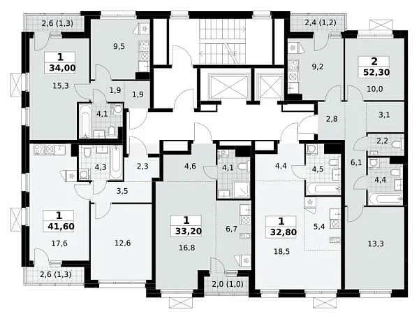 Количество комнат: 1,  41.6 кв.м.