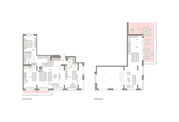 Новая 3-к квартира
 221.92 м² на 7/7 этаже в ЖК «Кварталы «На Минской»» в городе Тюмень 
