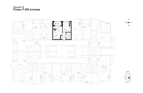 Количество комнат: 1,  37.2 кв.м.