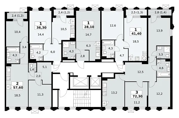 Количество комнат: 1,  28.1 кв.м.