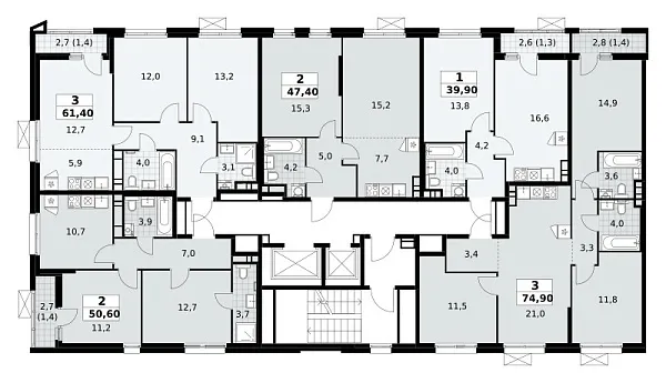 Количество комнат: 1,  39.9 кв.м.