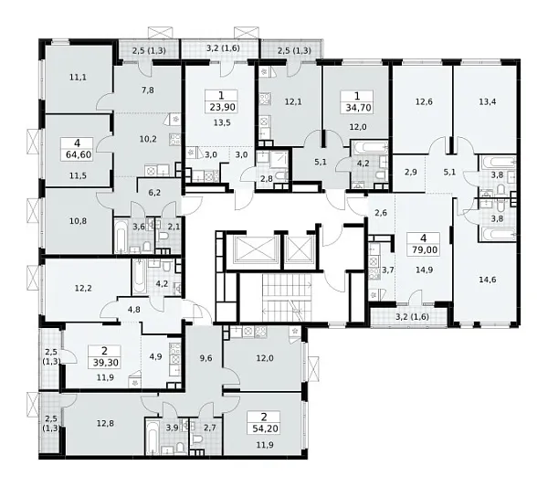 Количество комнат: 4,  64.3 кв.м.