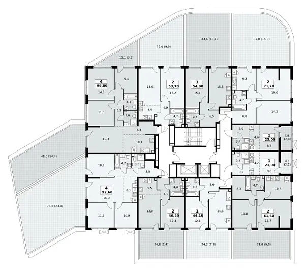Количество комнат: 4,  92.6 кв.м.