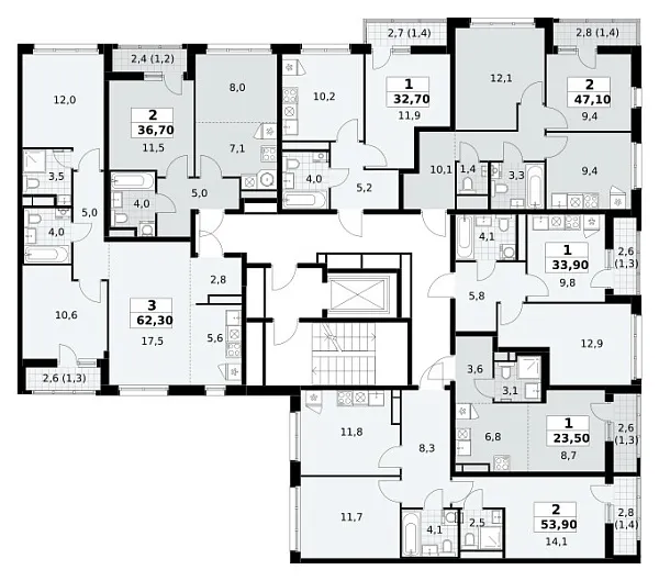 Количество комнат: 1,  33.9 кв.м.