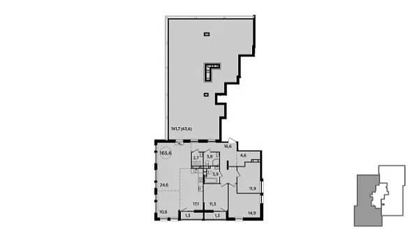 Новая 4-к квартира
 166.2 м² на 23/23 этаже в ЖК «Южные сады» в городе Тюмень 