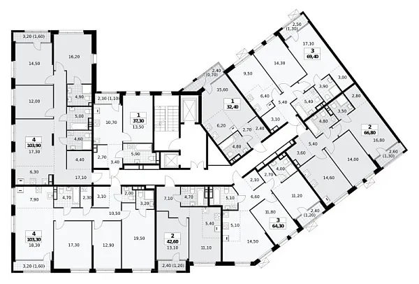 Количество комнат: 4,  103.9 кв.м.