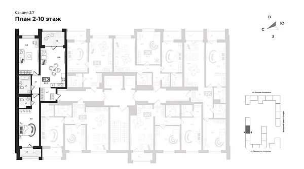 Количество комнат: 2,  82.7 кв.м.