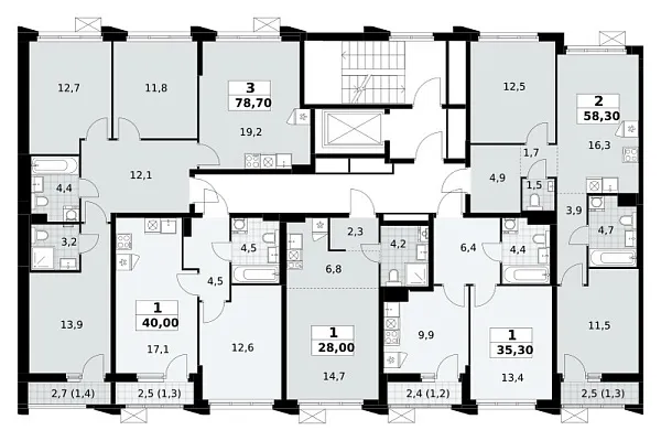 Количество комнат: 1,  40 кв.м.