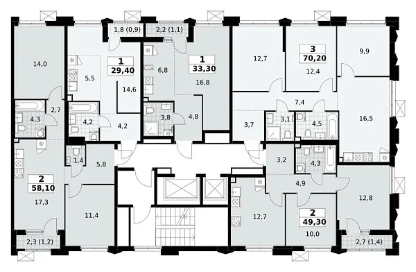 Количество комнат: 1,  33.3 кв.м.