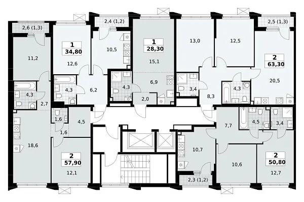Количество комнат: 1,  34.8 кв.м.