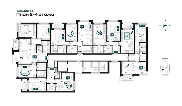 Количество комнат: 2,  73.2 кв.м.