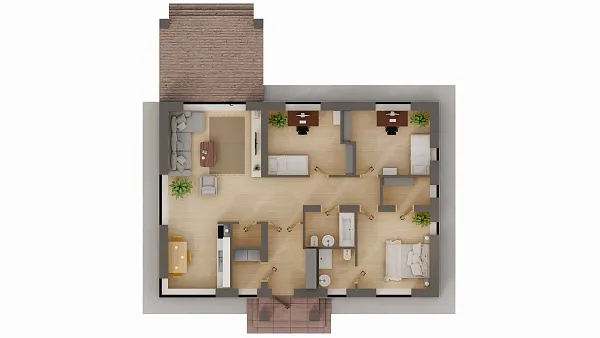 Коттедж, 100 кв.м.,  (участок 6)