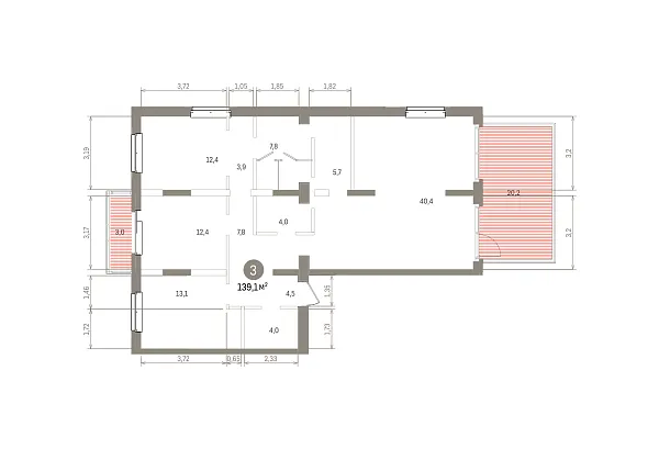 Количество комнат: 3,  139.11 кв.м.