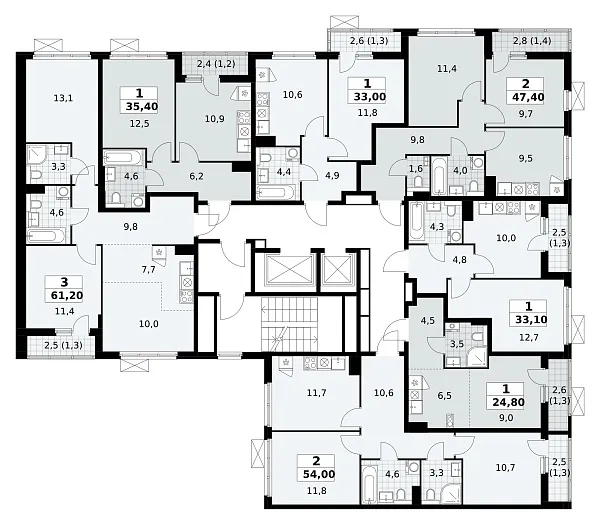 Количество комнат: 1,  33.1 кв.м.