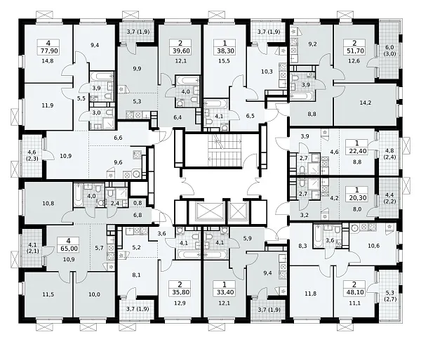 Количество комнат: 1,  38.3 кв.м.