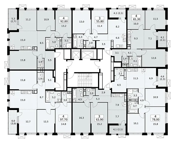 Количество комнат: 4,  78 кв.м.