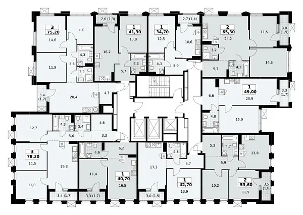 Количество комнат: 1,  49 кв.м.