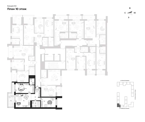 Количество комнат: 2,  77.7 кв.м.
