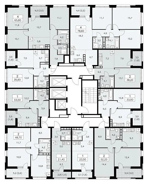 Количество комнат: 2,  38.2 кв.м.