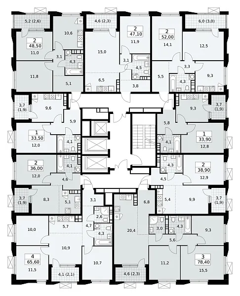 Количество комнат: 2,  38.9 кв.м.