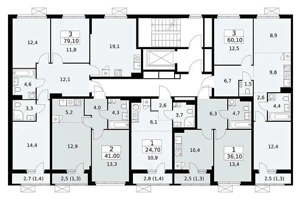 Количество комнат: 3,  79.1 кв.м.