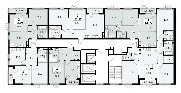Количество комнат: 4,  83.1 кв.м.