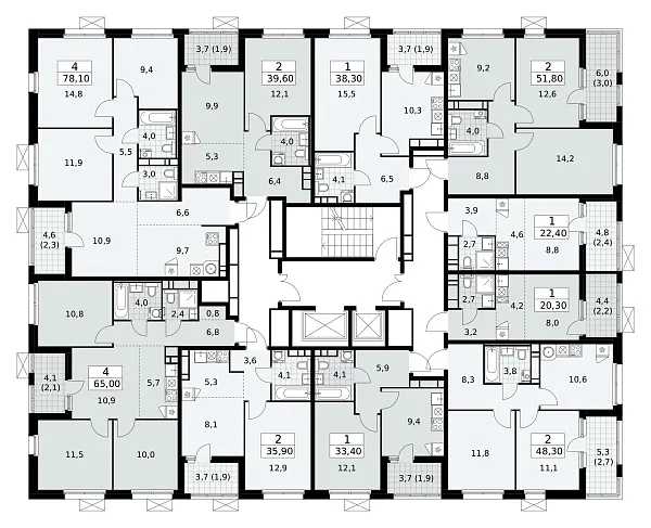 Количество комнат: 4,  65 кв.м.