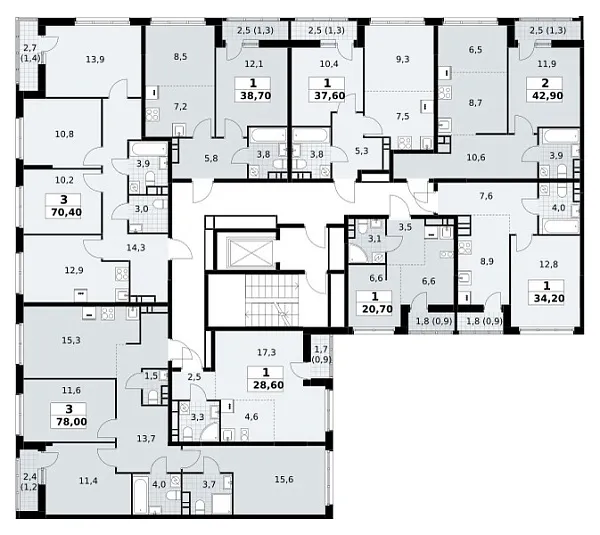 Количество комнат: 1,  34.2 кв.м.
