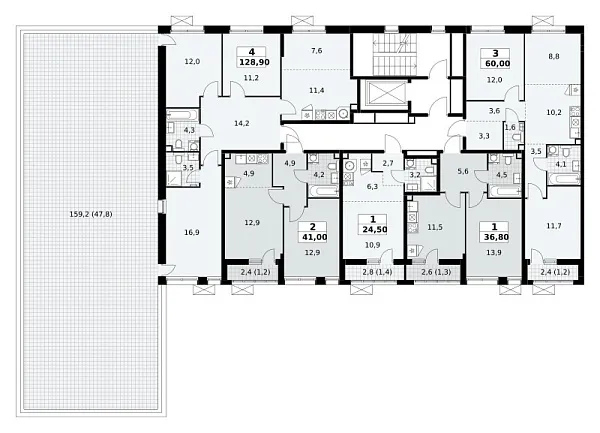Количество комнат: 1,  24.5 кв.м.