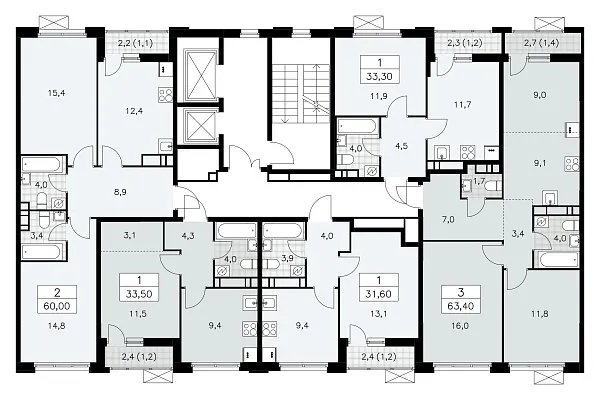Количество комнат: 1,  33.5 кв.м.