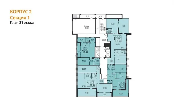 Количество комнат: 2,  121.5 кв.м.