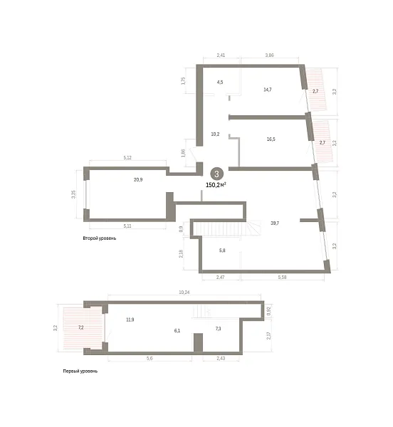 Количество комнат: 3,  150.2 кв.м.