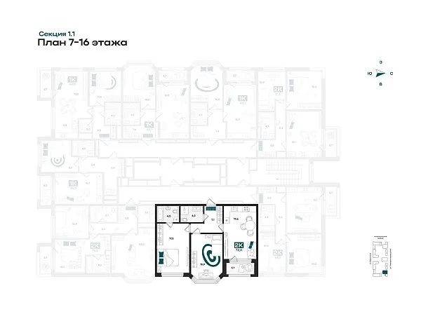 Количество комнат: 2,  72 кв.м.