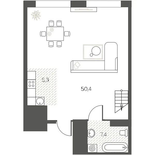 Новая 2-к квартира
 82.9 м² на 8/12 этаже в ЖК «White House» в городе Тюмень 
