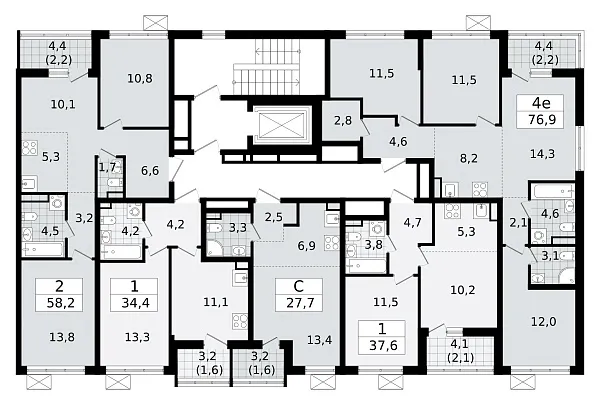 Количество комнат: 1,  34.4 кв.м.