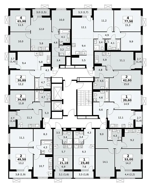 Количество комнат: 1,  39.6 кв.м.