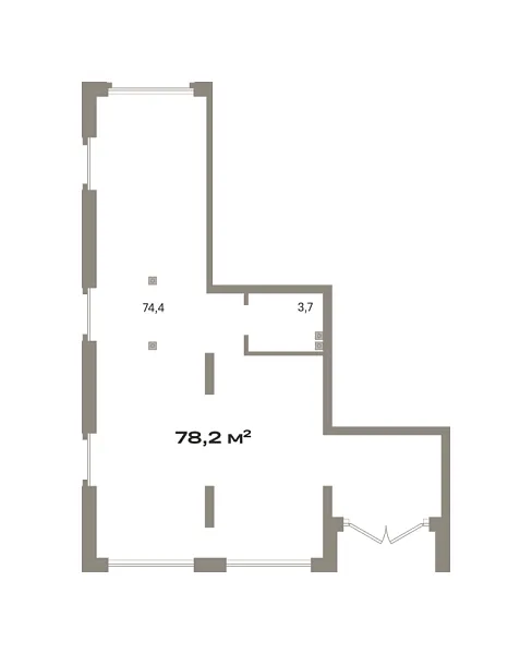 Торговые помещения, 78 кв.м., Калининский, ​Томская, 52 к6 стр