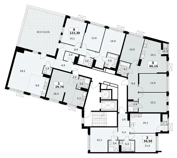 Количество комнат: 3,  80.1 кв.м.