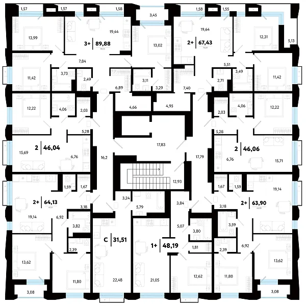 Количество комнат: 1,  48.19 кв.м.
