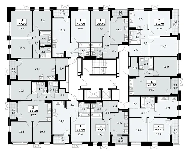 Количество комнат: 3,  77.9 кв.м.