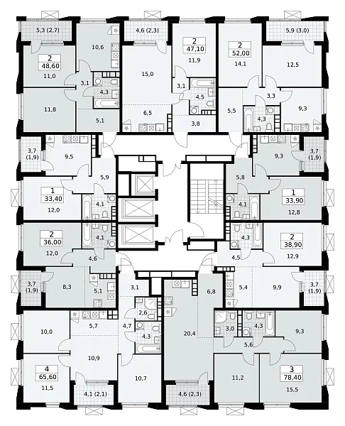 Количество комнат: 2,  36 кв.м.