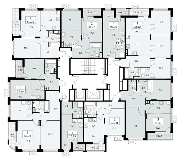 Количество комнат: 2,  37.7 кв.м.