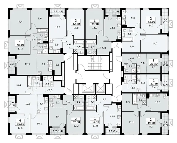 Количество комнат: 4,  77.8 кв.м.