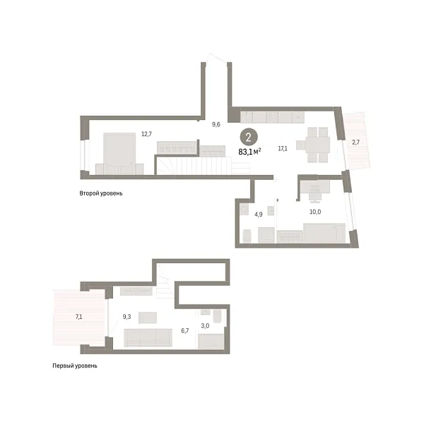 Новая 2-к квартира
 83.1 м² на 3/8 этаже в ЖК «Речной порт» в городе Тюмень 