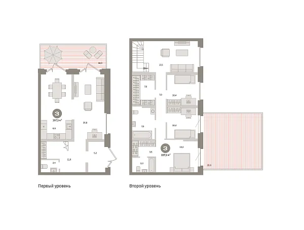 Новая 3-к квартира
 197.1 м² на 1/24 этаже в ЖК «Квартал «Метроном»» в городе Тюмень 
