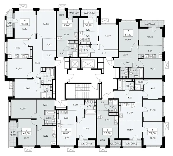 Количество комнат: 4,  71.7 кв.м.