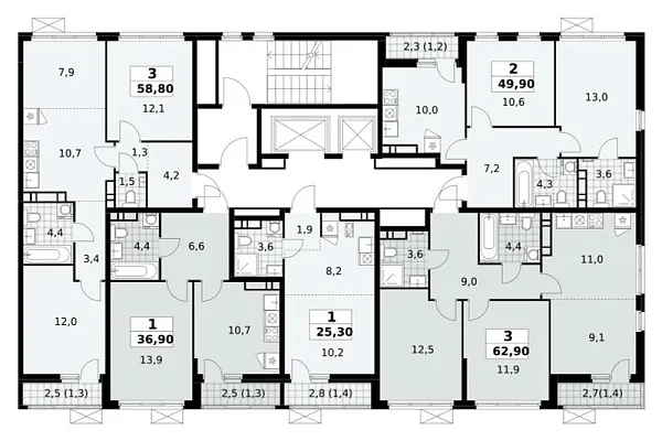 Количество комнат: 1,  25.3 кв.м.